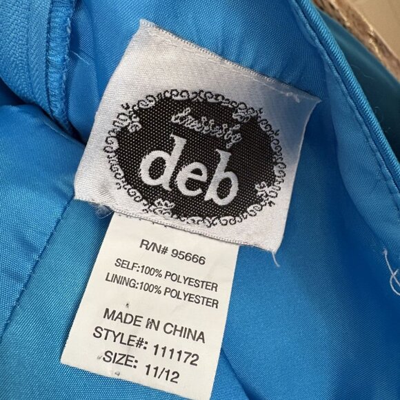 vintage Y2K prom party dress blue flutter fairy hi-lo short mini sequin Deb M - Picture 9 of 9